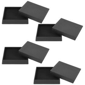 Zyroa 3x3-blk Square Rubber Furniture Caster Cups 3x3 Inches Black Non-slip Floor Protec