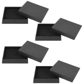 3x3-blk Zyroa Square Rubber Furniture Caster Cups 3x3 Inches Black Non-slip Floor Protec