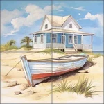 Cottage Tile Backsplash Lazar Studio Coastal Art Ceramic Mural OB-LAZ183-23 New. Price: $179.95.