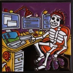 Fine Crafts Imports Computer Geek Day Dead Clay Tile Multicolor 6X6 Inch Small New. Price: $30.99.