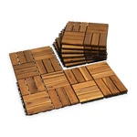 Victory Relax Interlocking Acacia Wood Deck Tiles, 9-PACK, 12 Slats, Waterproof New. Price: $68.49.