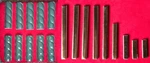 Crafters! 26 Vintage Glazed Porcelain Tile Trim Pieces-gold Gilt, Sage Green Used. Price: $25.00.