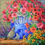 Quail Tile Backsplash Mikki Senkarik Bird Floral Art Ceramic Mural MSA298 New. Price: $184.95.