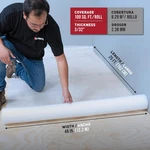 Foam Underlayment 100 Sq Ft Roll 48 X 25 For Wood Laminate Subfloors New. Price: $38.97.