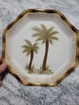Florida Palm Tree Wall Plate, Hexagon, Porcelain, Art! Ceramic, Pretty New. Price: $5.50.