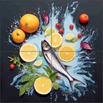 Fish Tile Backsplash Irena Orlov Kitchen Art Ceramic Mural OB-ORL25143-3 New. Price: $84.95.