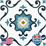Achim Retro 12"X12" Peel & Stick Vinyl Floor Tiles Mid-century Slate Pattern ( New. Price: $39.49.