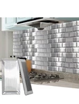 ART3D 100 Pcs Peel And Stick Backsplash Tiles, Textured Metal 6 Open. Price: $35.99.
