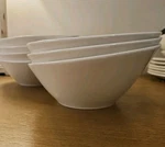 Set Of 7 Churchill Recline White 5 Inch Fine China All Purpose Sloping Bowls Used. Price: $25.00.
