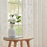 Natural Semi Sheer Curtains 54 Inch Length 2 Panel Set, Soft Privacy Linen Te... New. Price: $30.65.