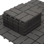 Domi Plastic Interlocking Deck Tiles, 9 12"X12" Checker Pattern, Dark Grey New. Price: $36.99.