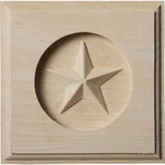 Ekena Millwork ROS03X03AUAL Austin Star Rosette, 1/2"W 1/2"H 5/8"P New. Price: $10.95.