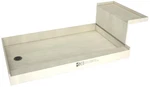 Tile Redi P3648LRB36KIT Base'n Bench 60" X 36" Rectangular Shower - Nickel New. Price: $1044.08.
