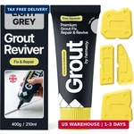 Hemway Light Grey Grout Reviver Kit 400G Tile Repair W/4 Tool Set New. Price: $32.00.