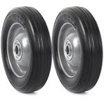 (2-PACK) Ar-pro 6 X 1.5 Flat Free Solid Rubber Wheel 5/8", Metallic, Black. Price: $31.99.