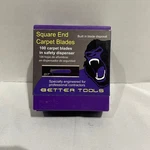 Better Tools 20102N Square End Carpet Blades .017 100 Pack Safety Dispenser New. Price: $24.99.