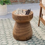 Cosiest Outdoor Side Table Chessboard, 14''CONCRETE Faux Wooden Garden Stoo... New. Price: $134.25.