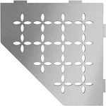 Stylish Pentagonal Corner Shelf For Tiled Walls - Floral Stainless Steel Design New. Price: $190.99.