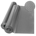 Diamond-plate Rubber Flooring Rolls 21FT X 16IN Garage Mat Pvc. Price: $70.79.