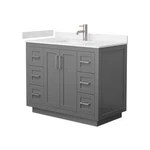 Wyndham Collection Miranda 42" Marble&wood Single Bathroom Vanity Gray/nickel New. Price: $1526.56.