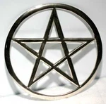 Large Pentagram Altar Tile Silver Toned Metal 6" Inch New. Price: $25.69.