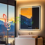 Led Bathroom Mirror 80CM Square Wall Bluetooth Time Temperature Display New. Price: $379.86.
