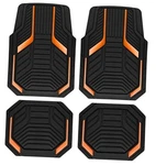 Heavy Duty Rubber Floor Mats Aluminum Film Car Set, Front And Rear Orange New. Price: $61.91.