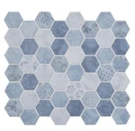 Msi Vista Azul Hexagon 11 In. 13 6 Mm Patterned Glass Mosaic 0.98 Sqft New. Price: $7.75.
