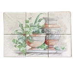 13 X 8.5" Terracotta & Ivy Pots Urn Glossy White Ceramic Tile Mosaic Eden New. Price: $30.00.