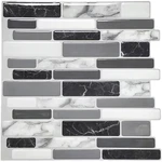 12 In. X Grey Marble Vinyl Peel And Stick Wall Tile Backsplash For Kitche New. Price: $28.59.