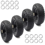 Ar-pro 4-PACK 10" Flat-free Wheels, 3" Wide Tire, 5/8" Axle, 2.1" Hub, Cart Use New. Price: $75.60.
