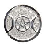 Silver-plated Triple Moon And Pentagram Altar Tile 3" Incense Burner Wicca New Unspecified. Price: $17.99.