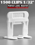 1/32" T-lock 1500 Clips Perfect Master Tile Leveling System Spacers New. Price: $260.00.