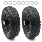 Ar-pro (2-PACK) 10" Flat Free Solid Tire And Wheel With 5/8" Axle Bore Hole New. Price: $37.18.