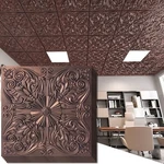 ART3D 2X2 Ft. Drop Ceiling Tiles, Pvc Decorative Antique Copper New. Price: $76.49.