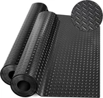 Diamond-plate Rubber Flooring Rolls, 21FT *16IN Garage Mat, 4 7FT Cover New. Price: $75.23.