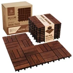 Deck Tiles Interlocking 12X12 Acacia Wood Waterproof Dark Brown 9 Pcs Green New. Price: $74.99.