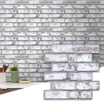 Commomy 10 Pcs 3D Faux Brick Wall Panels -11.8"X11.8" Small Size Pvc Grey White New. Price: $39.40.