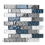 Blujellyfish Glass Tiles Backsplash Subway Blue Mosaic For Kitchen New. Price: $146.17.