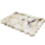 Ymxyjm Genuine Calacatta Viola Scalloped Marble Tray, Real Natural New. Price: $88.79.