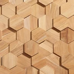 3D Wall Panels Reclaimed Hexagon Asian Teak Wood In Natural Home Decor Wa... New. Price: $215.45.