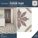 Floorpops Jamila Burgundy Peel And Stick Tiles, FP6299- 10 Pack Open. Price: $21.99.