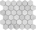 Carrara White Marble Hexagon Mosaic Tile 2" Polished Wall Floor 5 Sheets New. Price: $98.40.