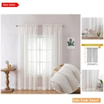 Linen Blend Semi Sheer Curtains Set For Living And Bedroom Natural 84 In... New. Price: $17.95.
