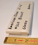 Pc. Starting Line By American Olean; #SL11 Gloss Biscuit Bullnose Ceramic Tile Open. Price: $9.88.