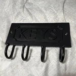 Cast Aluminum Key Sign With Hooks Black Elegant Entryway 4-HOOK Organizer Used. Price: $11.52.