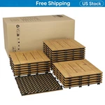 Non-slip Acacia Wood Deck Tiles 22 Pack 12X12 Interlocking 21 Sq Ft Easy Snap New. Price: $63.60.