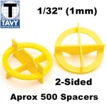 Tavy Two-sided Tile Spacers Yellow 1/32 (1MM) Contractor Pack Approx 500 Pieces New. Price: $29.99.