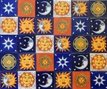 Sun Moon Star Mexican Tile Handmade Talavera Backsplash Handpainted Mosaic New. Price: $54.99.