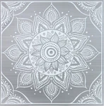 Peel Stick 8"X8" Art Wall Tile Backsplash Silver Floral Foil Scroll Made In Usa New. Price: $5.59.